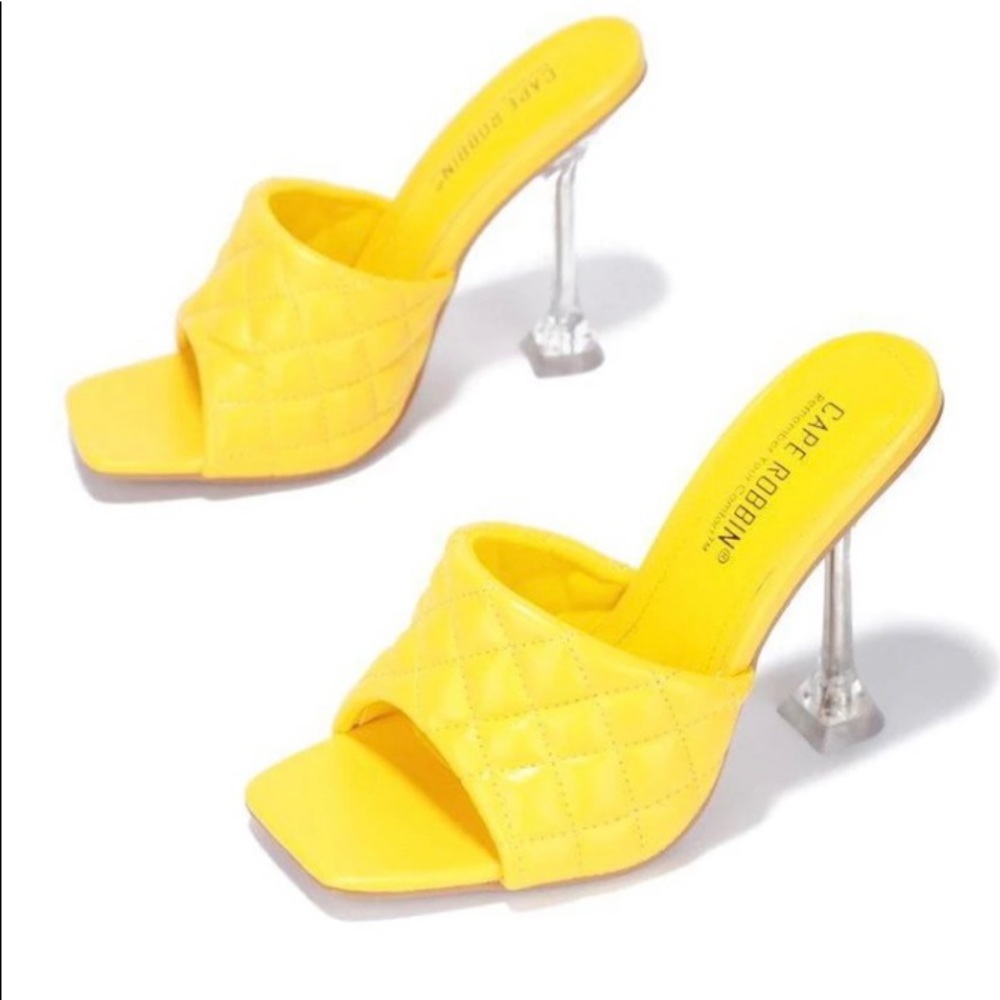 New Gold Clear Mule Heels